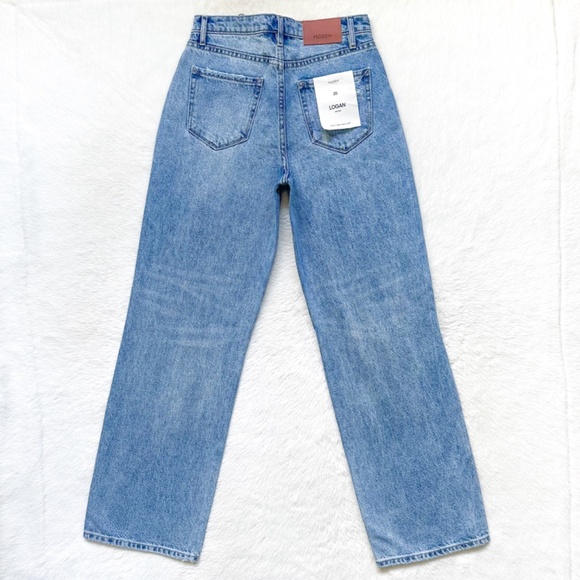 HIDDEN Dad Jean High Rise Wide Straight Leg Distressed 100% Cotton Jeans - Picture 3 of 12